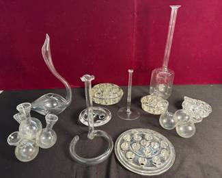 Bud Vases And Flower Frogs Mystery Lot