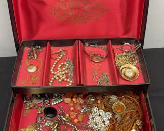 Vintage Jewelry Box Full Of Goodies
