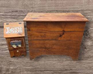 Antique Wooden Kitchen Bin And Tater Bin