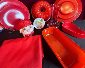 Red Vintage Kitchen Accessories Mystery Lot
