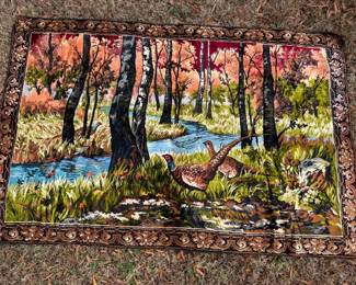 Pheasant Colorful Floor Covering Or Wall Hanging 