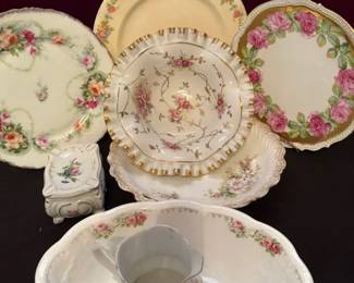 Pink Roses On China Mystery Lot