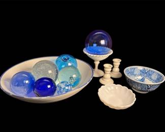 White blue Home Decor Mystery Lot