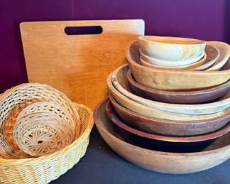 Primitive Baskets And Bowls Mystery Lot