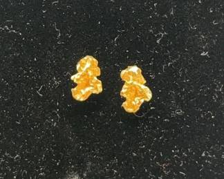 03 14K Gold Nugget Earrings