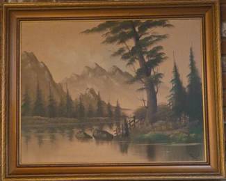 MB. Lilly 1963 Framed Nature Scene 