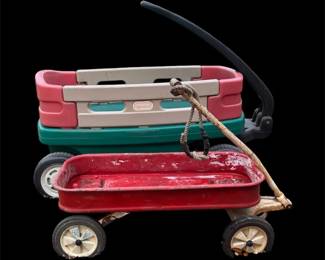 Old School New SchoolVintage Radio flyer And Little Tikes Wagons