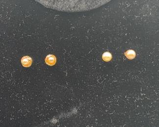 Two Sets Of Gold Earrings
