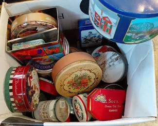 Holiday Tin Containers Mystery Lot