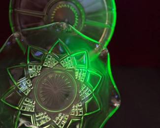 Two Beautiful Uranium Serving Pieces