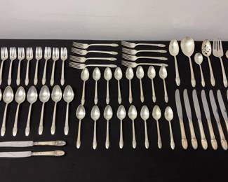  02 Vintage 1847 Roger Bros First Love 57pc Silverware Collection