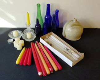 Decorative Glass and Candle Mystery Lot