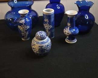 Blue And White Ginger Jar And Like Decor