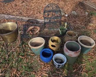 Collection Of Various Garden Pots, Planters And Stands