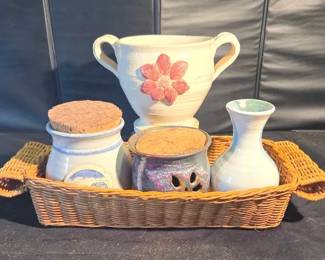 Handmade Pottery Bundle With Basket