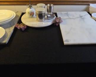 Marble Lazy Susan, Cutting Boards, Corningware Abd Corelle