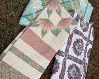 Three Machine Stitched Quilts Mystery Lot