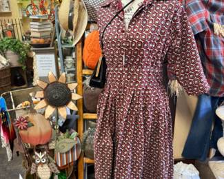 Vintage style dress with cute patterned material 