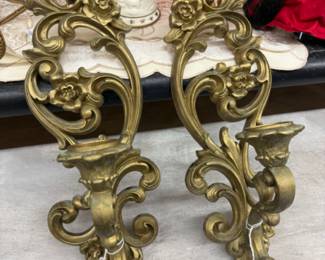 Homco MCM gold  wall Sconces 