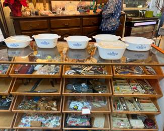 vintage Corning ware corn flower blue