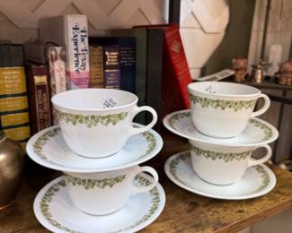Corelle Spring Blossom tea cups and saucers