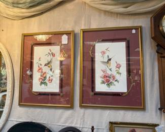 framed hummingbird art
