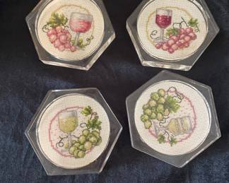 Vintage embroidered coasters 