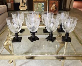 Set of 8 gorgeous Fostoria stem water goblets