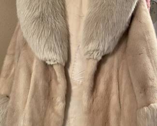 Mink & fox fur cape