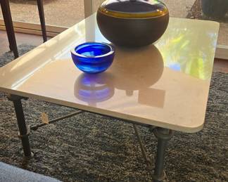 Stone and iron coffee table