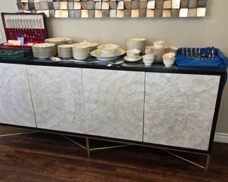 Gorgeous Bernhardt Adagio capiz shell front buffet 