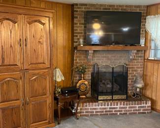 Entertainment center and home decor. 