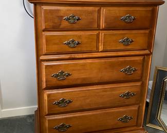 Vintage solid wood chest of drawers. 