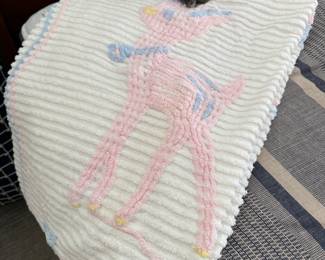 Vintage Chenille Baby Blanket