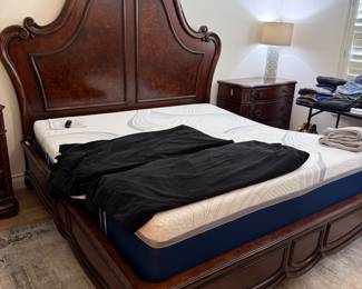 King Size Wood Bed with Adjustable base & Mattress