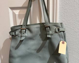 Prada Slate Blue Pebble Leather Tote