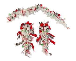 Mackenzie-Childs Holiday Sweets Illuminated Christmas Swag Set