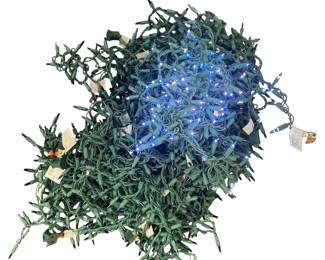 10 Blue Strands Blue Christmas String Lights with Green Wiring