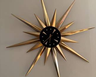 MCM Starburst wall clock *PLASTIC* 