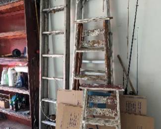 Several Aluminum Ladders