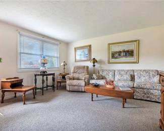 End Tables, Coffee Table, Couch, Side tables, lamps, Pictures