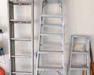 Several Aluminum Ladders