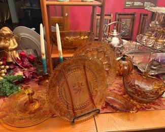 Vintage Tiara Indiana Amber Glass