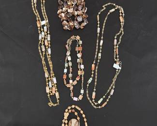 Multi strand Torsade Glass necklaces