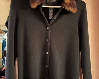 Vintage Ralph Lauren Mink trimmed sweater