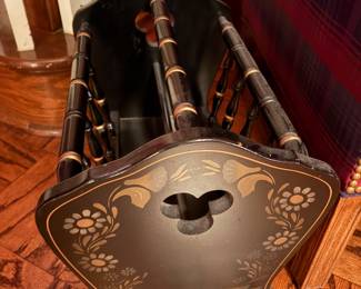 Vintage Ethan Allen Hitchcock Style wood stenciled magazine rack