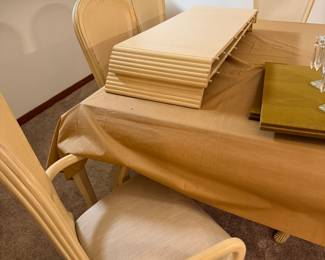 Dining table with 6 chairs and cane back 