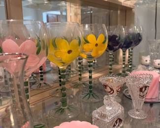 Hand painted wine glasses 