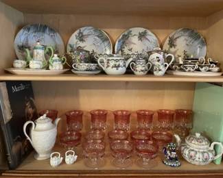 Collectibles - Miniature Tea Sets, cake/dessert plates, Tea Pots, "Crown" goblets and dessert glasses