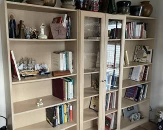 Bookcase units....Pottery.....books